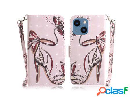 Funda PU + TPU decorazón de pontos brilhantes con suporte