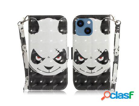 Funda PU + TPU decorazón de pontos claros con suporte Panda