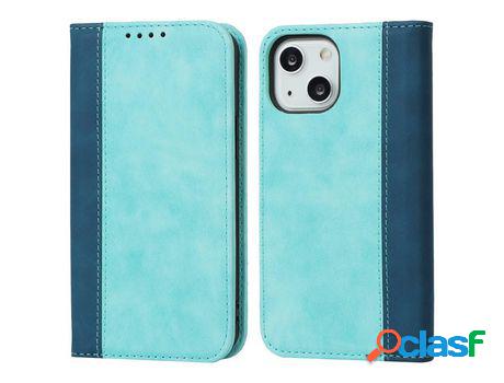 Funda PU + TPU emenda Anti-lágrimas de duas cores azul