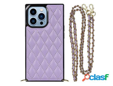 Funda TPU + PU patrón de grade de losango con bandolera de