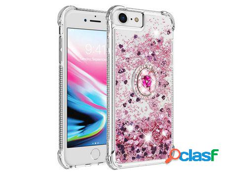 Funda TPU patrón de lantejoulas de brilho con muleta Ouro
