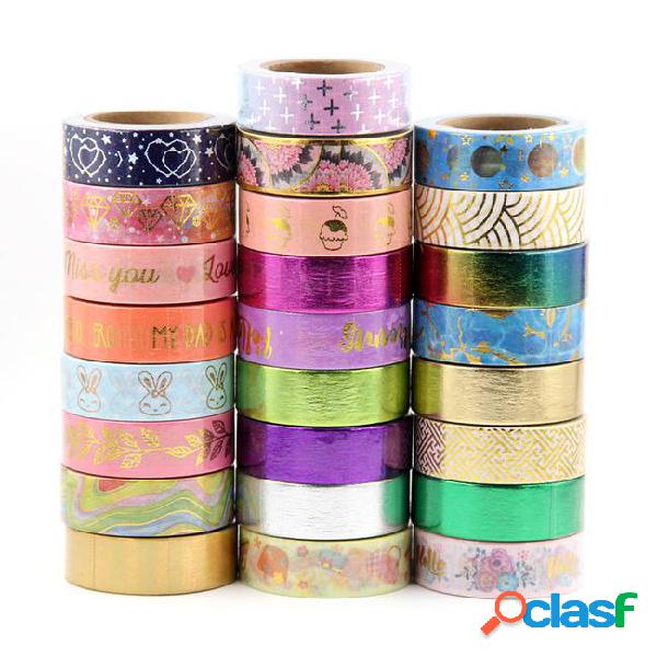G151-g175 new 1x colorful floral foil washi tape hand tear