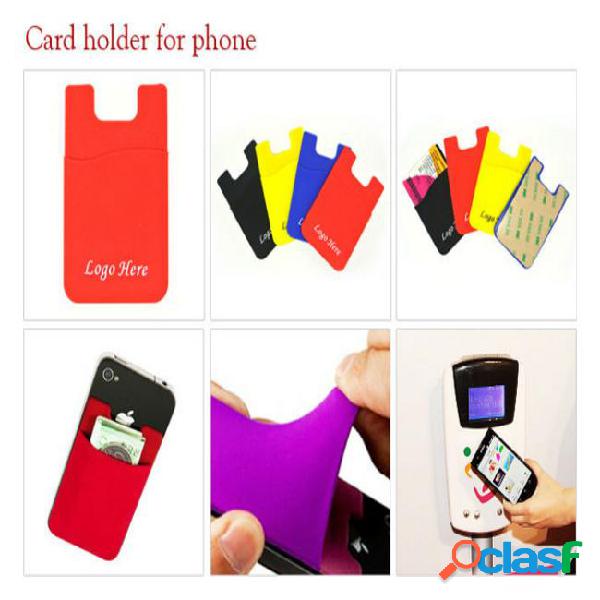 Gift 3m sticker silicone wallet credit card holder,3m