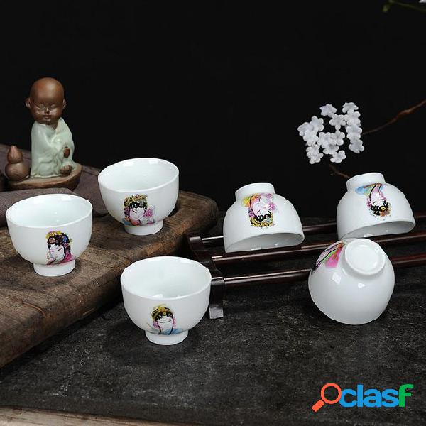 Gift set of 6 pieces traditional chinese porcelain tea cups