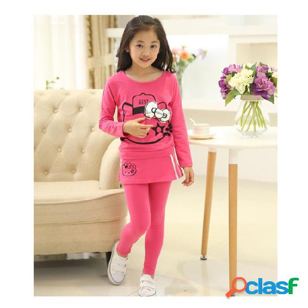 Girls clothes autumn and winter children clothing suit 3-14