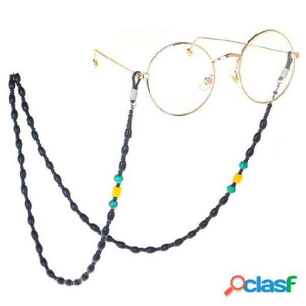 Glasses chain black beads decoration 70cm lanyard strings