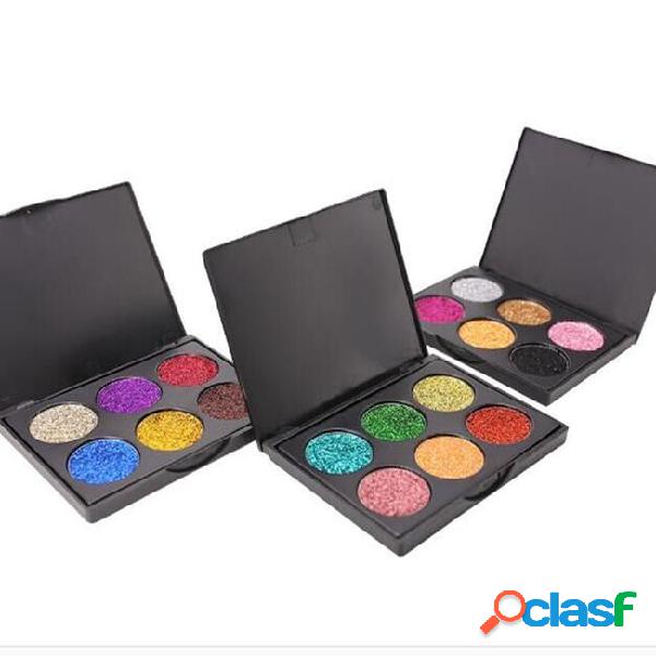 Glitter eyeshadow palette makeup popfeel 6 colors shimmer