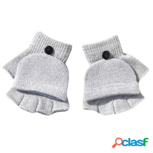 Gloves 1pc winter glove wrist warmer flip cover fingerless