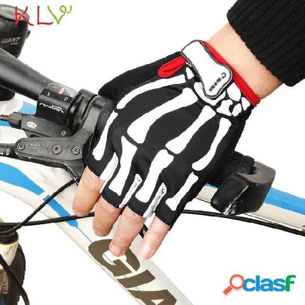 Gloves men women winter skeletons half finger bicycle gloves