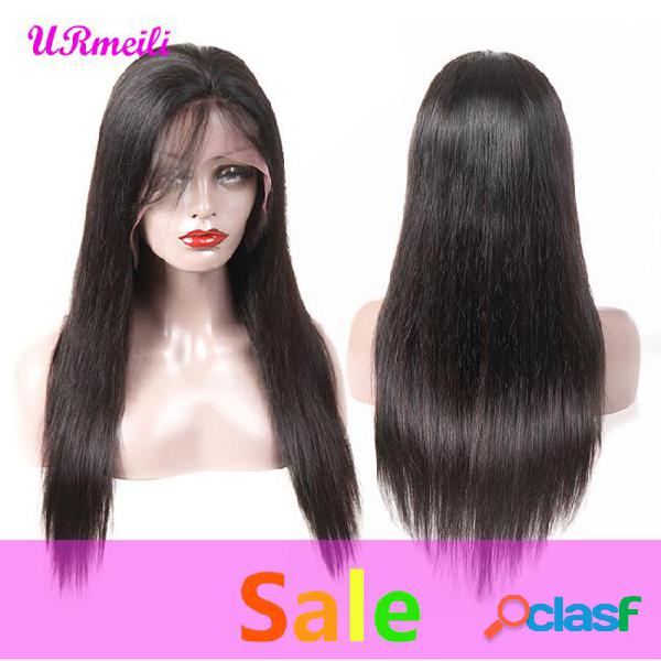 Glueless human hair lace front wigs for women black pre