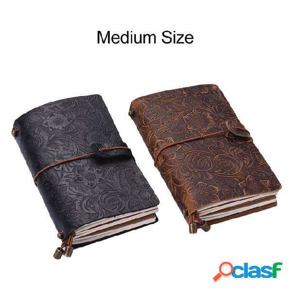 Grain leather full refillable travel diary notebook journal