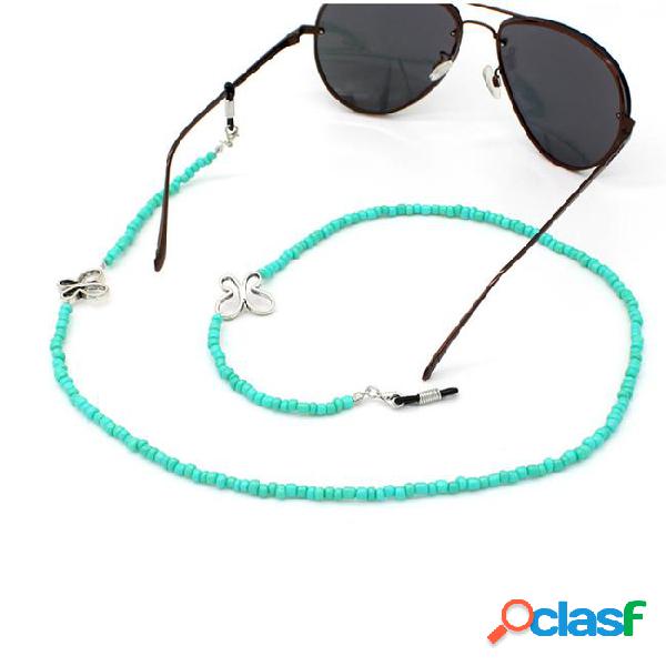 Green acrylic beads chain butterfly eyeglasses chains for