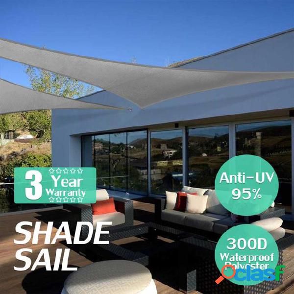 Grey 280gsm hdpe farbic triangle retractable sun shade