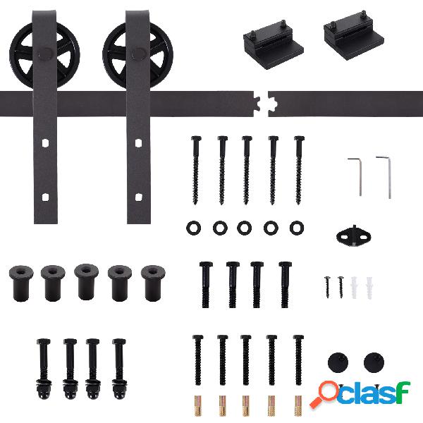 HOMCOM 6FT/183cm Herraje para Puerta Corredera Kit de