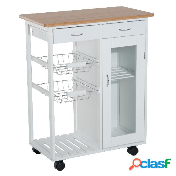 HOMCOM Carro de Cocina Carrito de Servir Multiusos