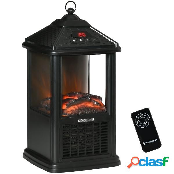 HOMCOM Chimenea Eléctrica 700W/1000W Calentador con Llama