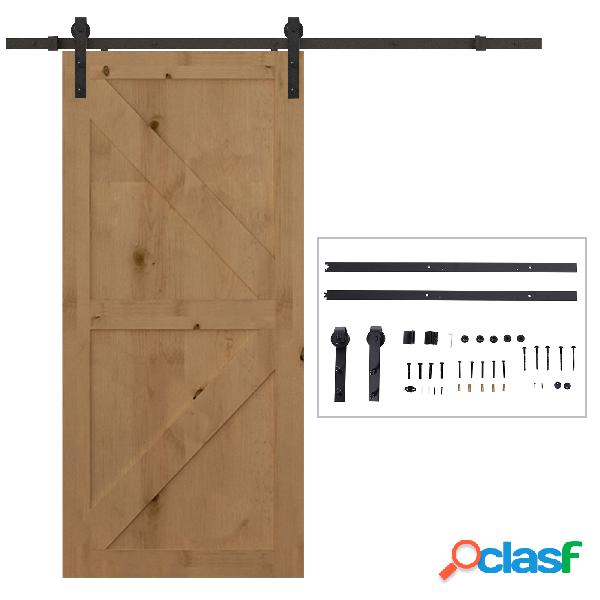 HOMCOM Herraje Puerta Corredera 200 cm Kit de Riel Adecuado