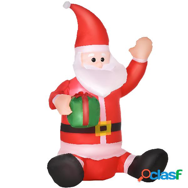 HOMCOM Papá Noel Hinchable 1.2m Santa Claus Inflable con