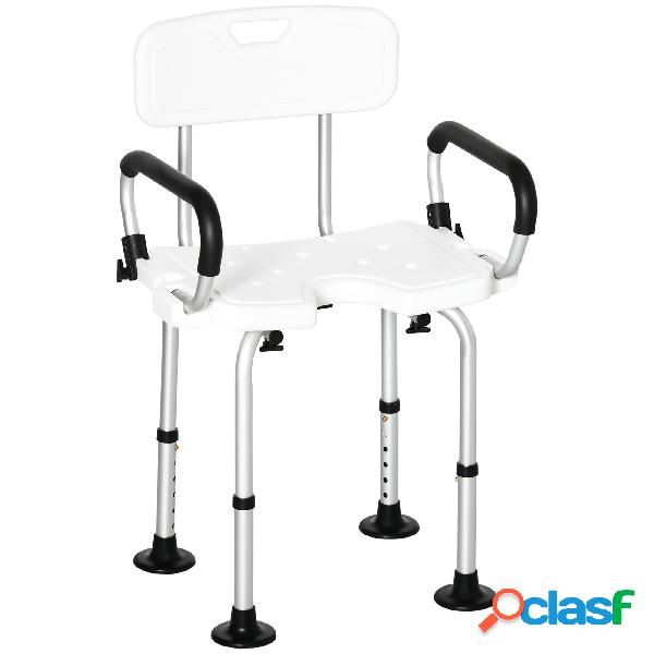 HOMCOM Silla para Ducha Taburete de Baño Antideslizante con