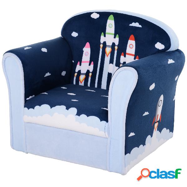 HOMCOM Sillón Infantil con Estampado de Cohetes