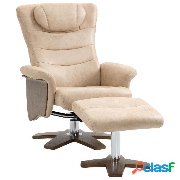 HOMCOM Sillón Relax Reclinable con Reposapiés Respaldo