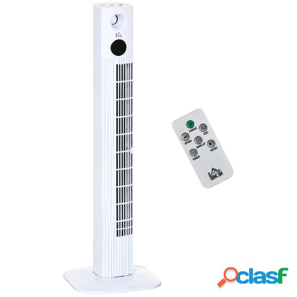 HOMCOM Ventilador de Torre 45W Silencioso con Mando a