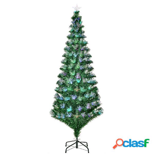 HOMCOM Árbol de Navidad de Fibra Óptica de 180 cm con 230