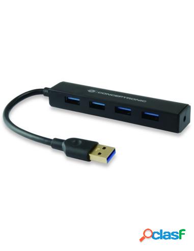 HUB CONCEPTRONIC USB 4 PUERTOS USB 3.0 POCKED BLACK