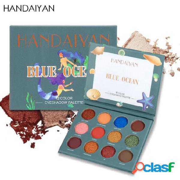 Handaiyan base makeup12 color eyeshadow marble flame mousse