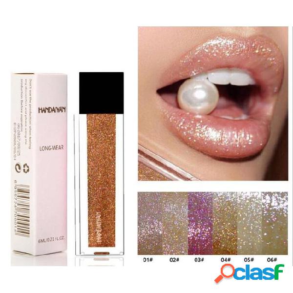 Handaiyan metal liquid lipstick 6 colors waterproof makeup