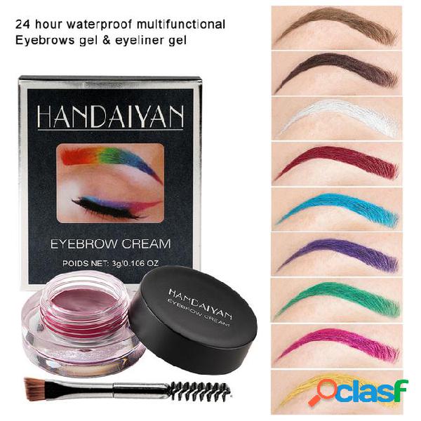 Handaiyan professional eyebrow gel 12 colors party high brow