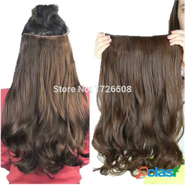 Heat resistant synthetic curly wavy hair extention 3/4 full