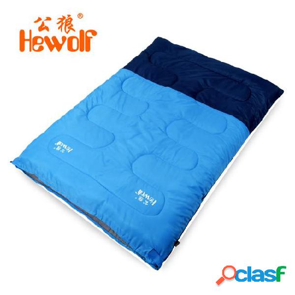 Hewolf brand outdoor double sleeping bag adult spring and