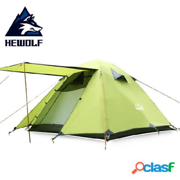 Hewolf windproof waterproof tent tourist 3 person double