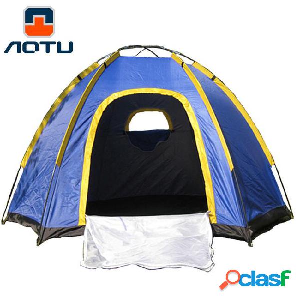 Hexagonal camping tent for 3-4 persons uv-resistant outdoor