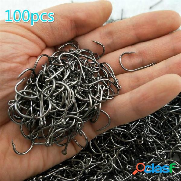 High carbon steel fish hook barbed 100pcs 3#-12# series in