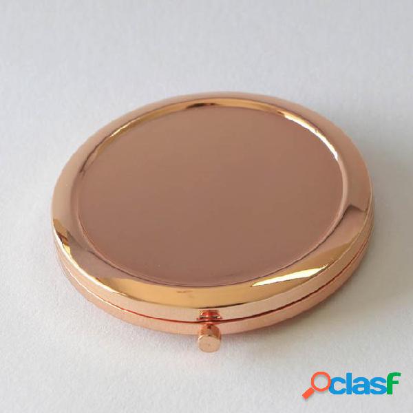 High quality plain rose gold double sided travel compact