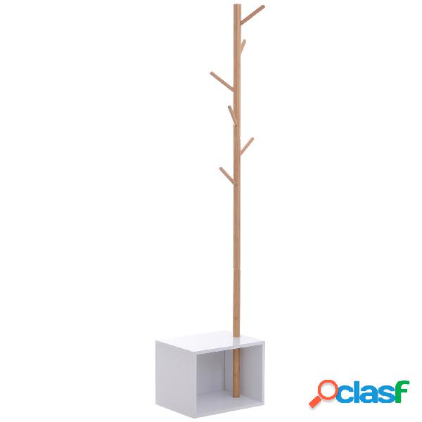 HomCom® Perchero de Pie con Zapatero Colgador Tipo Árbol