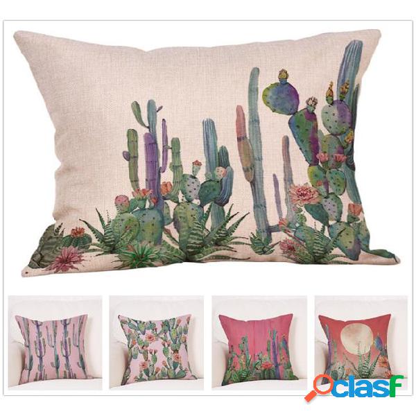 Hot fashion large cactus pattern pillow case cushion cover