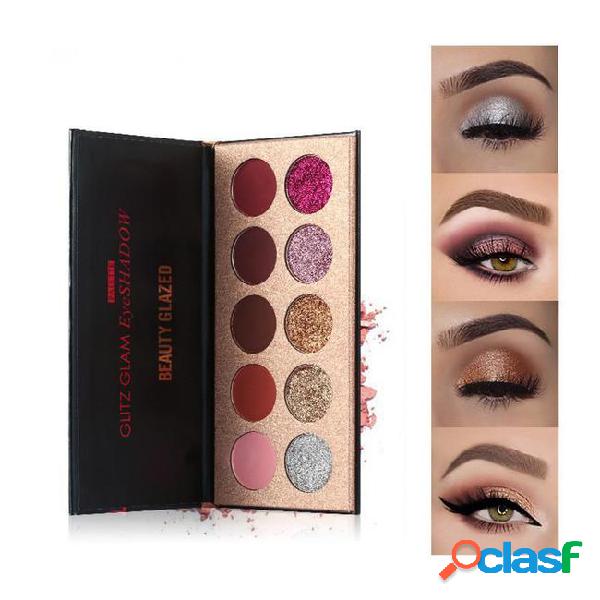 Hot makeup beauty glazed 10colors eyeshadow palette