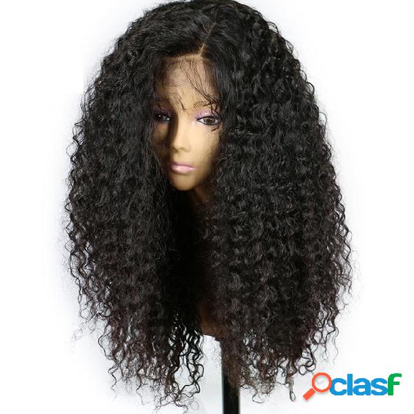 Hot popular natural soft black curly wavy long cheap wigs