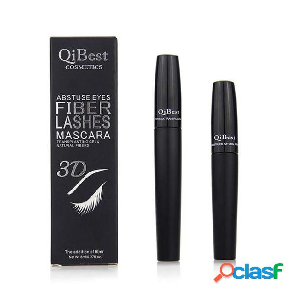 Hot qibest 3d fiber lashes plus mascara set makeup lash