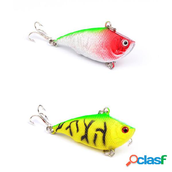 Hot sale 5pcs lot fishing vib bait lures 3d eyes with treble