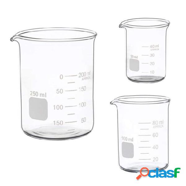 Hot sale glass measuring low form beaker set 50ml 100ml