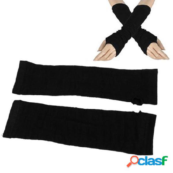 Hot sale!ladies winter stretchy cuff fingerless black