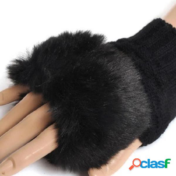 Hot sale!lady girl shaggy faux fur knit fluffy hands/leg