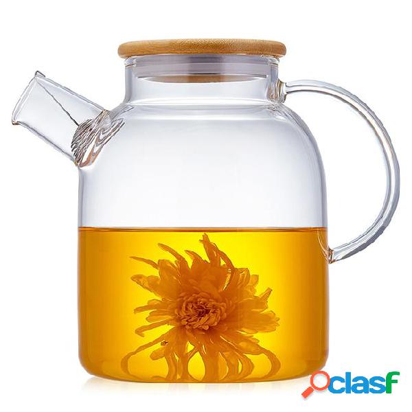 Hot sales 2sizes good clear borosilicate glass teapot with