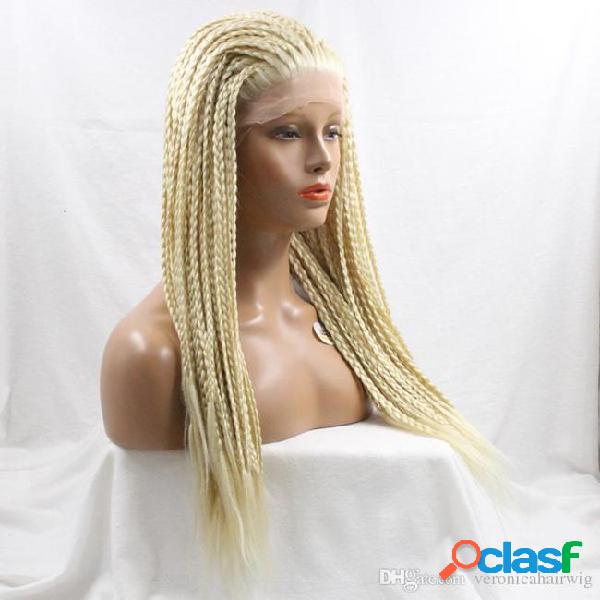 Hot selling twist braided wig synthetic hair glueless lace