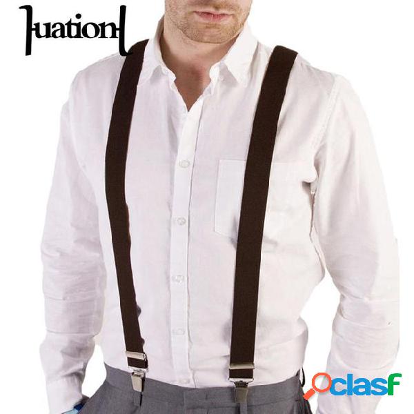 Huation men/women clothing suspenders clip-on braces elastic
