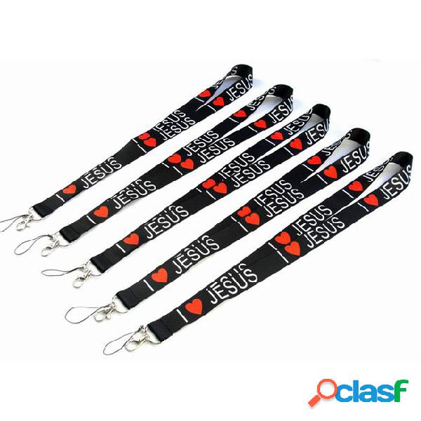 I love jesus styles neck lanyard for mp3/4 cell phone id